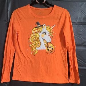 Halloween Unicorn Pumpkin Shirt 18/20